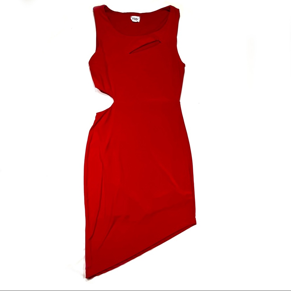 TOBI mini dress with cut outs red womens small